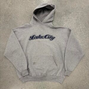 Jerzees Lake City Colorado Hoodie Mens XL Gray NuBlend Pullover Sweatshirt